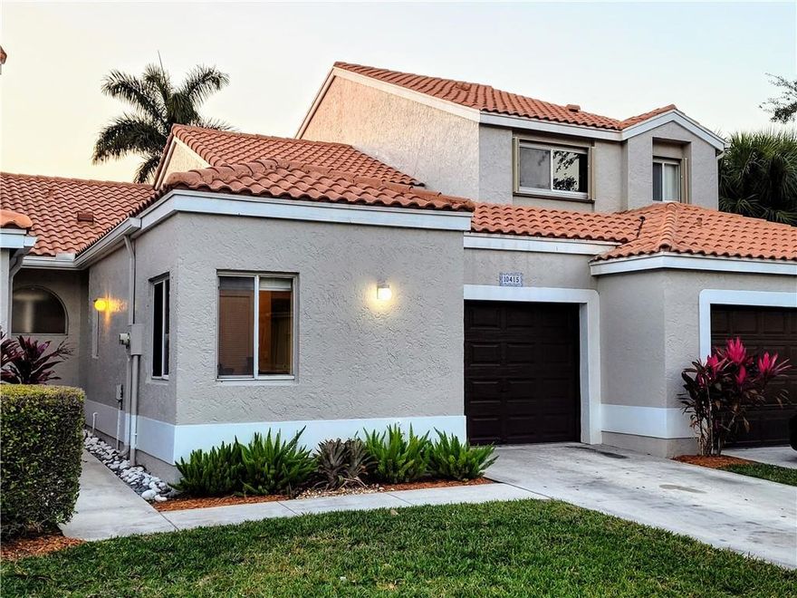Welcome to Reflections at Mission Bay, Boasting a freshly painted exterior, appliances, granite countertops and newer floors throughout the interior. 1 car private attached garage with additional driveway parking. Master suite and guest bedroom,  The screened in oversized lanai is perfect for entertaining all year long, inside and out! Mission Bay is ideally located within very close proximity to all of the best that West Boca has to offer. Zoned for all ''A'' rated schools, and included by the HOA are the security gate at Reflections, high-speed internet and cable, irrigation, patrolling security, and all of Mission Bays amenities