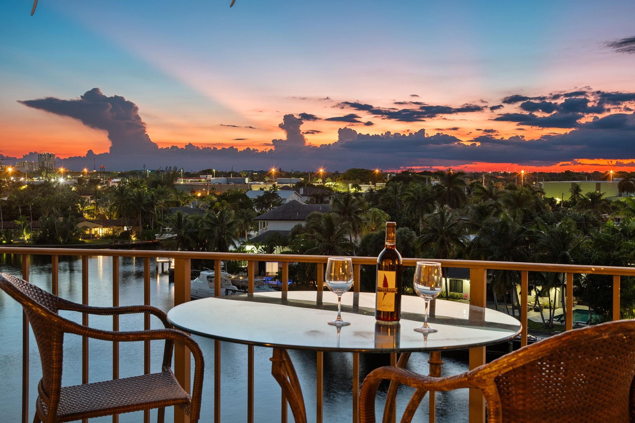 Million-Dollar Views for only $599K! Experience laid back luxury at its best in this exceptional 2/2 unit with breathtaking unobstructed views of downtown Fort Lauderdale & the shimmering Middle River. Positioned in the premier location in the building, this top floor corner unit offers exceptional privacy & abundant natural light in an exclusive 5-story boutique building located in Coral Ridge. Features include remodeled kitchen & baths, new plumbing throughout in 2025, new AC in 2022, tankless water heater, impact windows, and a private balcony perfect for enjoying sunrise coffee or the glittering city skyline by night. Enjoy South Florida by relaxing at the tropical pool right on the River. Located in the Bayview School District minutes from the beach, airport, fine dining, & shopping.