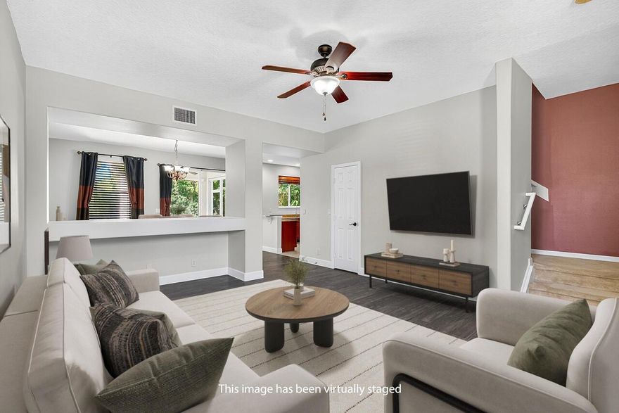 Pristine residence in the heart of Vero Beach! This move-in ready 3-bed, 2.5-bath, 2-car garage home sits in the gated community of Carriage Lake. Updated for peace of mind, it features a 2025 roof, storm panels, 2024 hot water heater, and a video alarm system. The oversized pantry doubles as a convenient laundry/mud room, while the upstairs offers a flexible living space which is ideal as a den, office, or reading nook. Centrally located and with a low HOA, this home is less than a 15-minute drive to beaches, shopping, dining, schools, and I-95. This gem truly has it all!