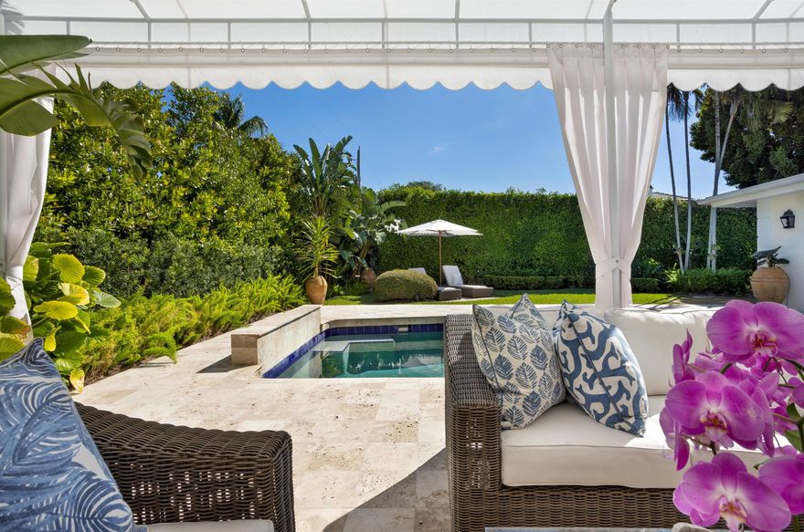 Chic and pristine 4 bedroom, 4.5 bath Bermuda now available for seasonal or annual rental. Surrounded by lush, manicured landscaping this charming home features a large, covered loggia for relaxing and entertaining. French doors throughout the home open onto the lovely garden and pool. All new Frette bed linens and towels, new washer & dryer. Located in a quiet area on a prime street in the Northend. Deeded beach access. Pets with restrictions.