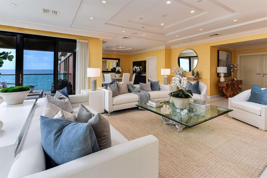 Gorgeous ocean, golf course, and city views from this rare 3BR/4BA Breakers Row condominium with poolside cabana. Owner's Suite features multiple closets and dual baths. Fantastic outdoor living with multiple balconies.  Full service building with the amenities of the world-renowned Breakers Hotel.