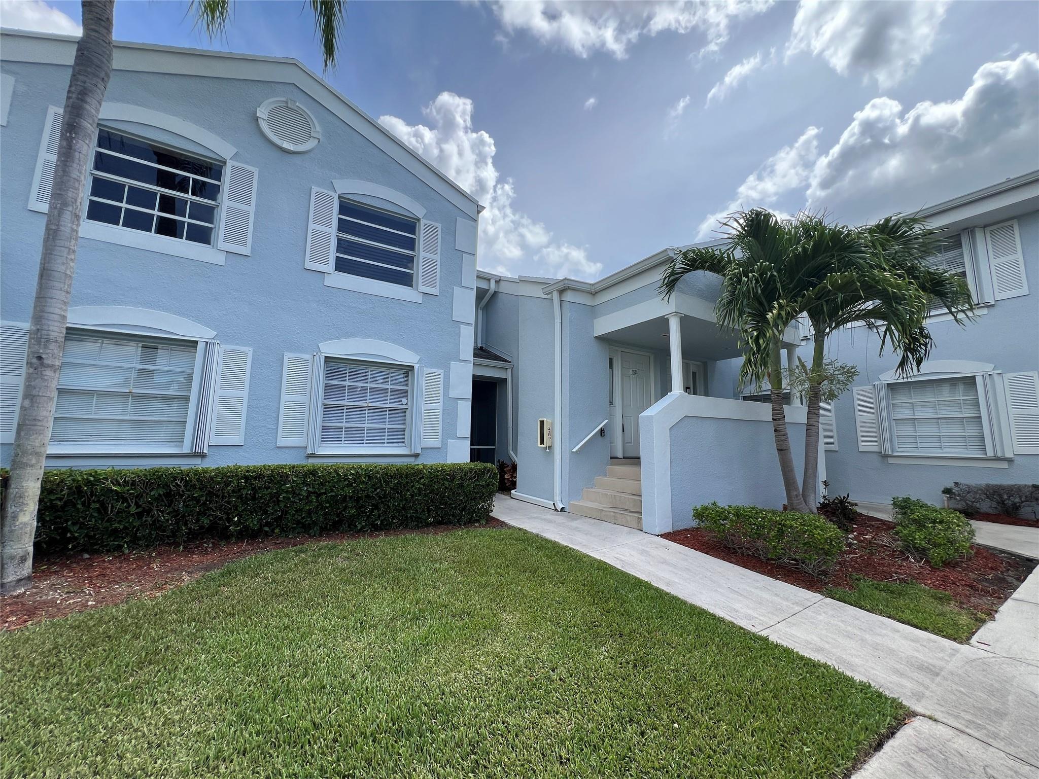 Move-in ready and freshly painted 2BR/2BA (split bedroom concept) condo with no upstairs neighbors! This well-maintained second-floor unit offers peaceful garden views, a private entrance right next to your assigned parking space, and a full-size washer and dryer. Spacious layout with lots of natural light. The community features a clubhouse with a library, game room, pool, and more. Shopping, dining, and Publix are just 3 minutes away; Florida Turnpike is only 5 minutes for easy commuting. Secluded Neighborhood. Unit will be painted before tenants move in. Previous tenants loved calling this their home!