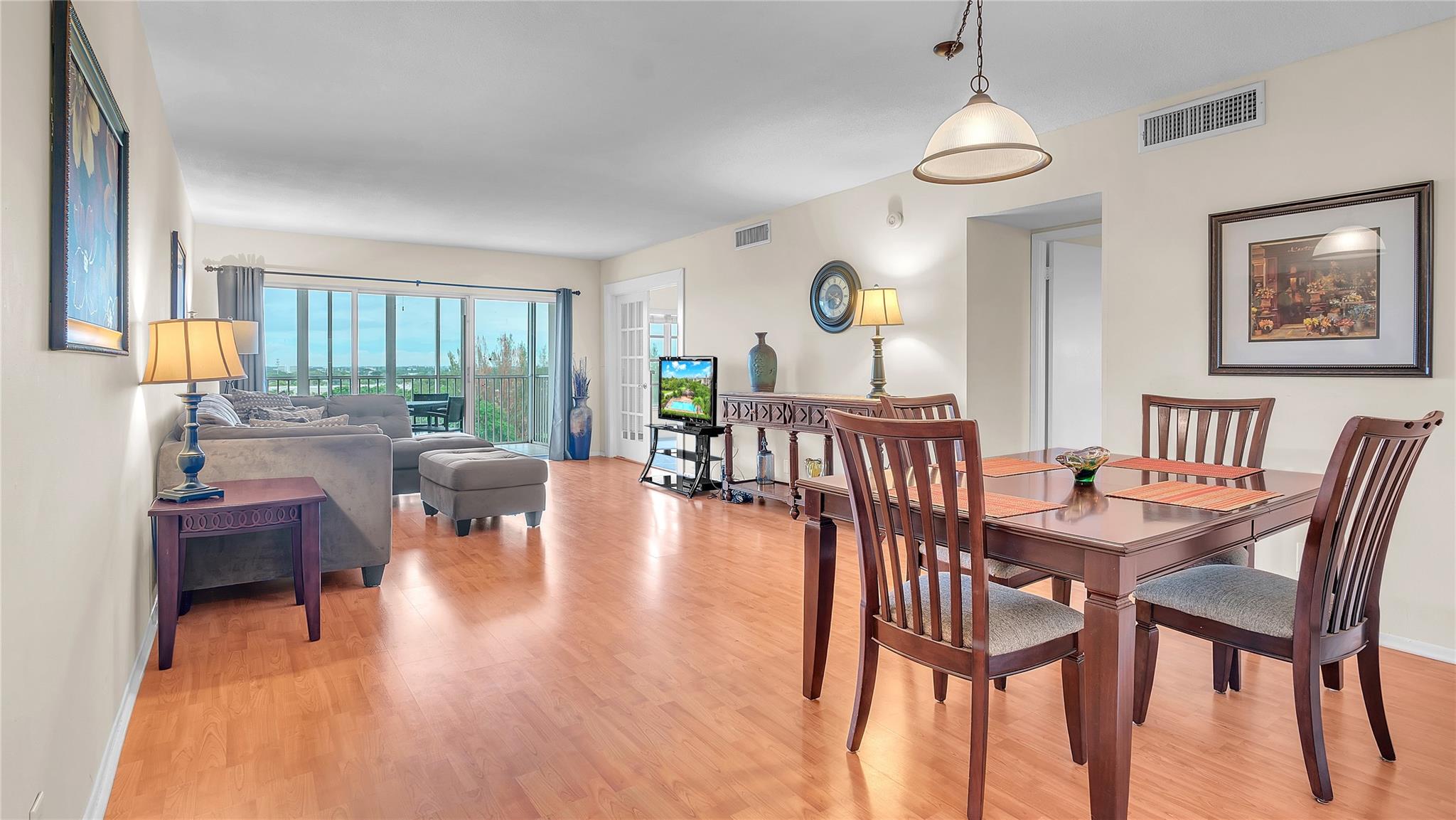 Beautiful top floor 2 bedroom, 2 bathroom overlooking Palm Aire golf course. This is a fully furnished rental and ready for move in. Minutes away from the newly built Top Golf, Harrah's Casino, supermarkets and Pompano Beach Pier! Water, sewer and assigned parking included. Building is located steps away from the pool and clubhouse.