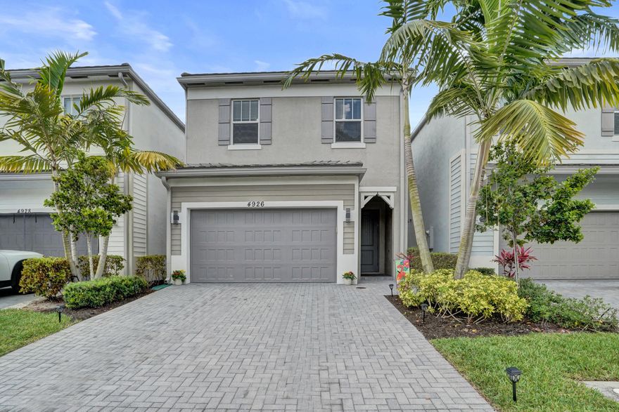 Experience modern elegance in this stunning new construction home located in the desirable Hidden Trails community. This 3-bedroom, 2.5-bathroom residence features a bright, open floor plan with a freshly painted interior and brand-new wood-look flooring throughout the entire second level.  The spacious main living area flows seamlessly into a generous backyard, offering tranquil water views and plenty of room for outdoor entertaining. Residents of Hidden Trails enjoy access to premium community amenities, including a sparkling pool and playground, perfect for families.  Ideally situated just minutes from the Florida Turnpike, this home provides a serene lifestyle with convenient access to major highways, shopping, and dining. Move-in ready and easy to show!