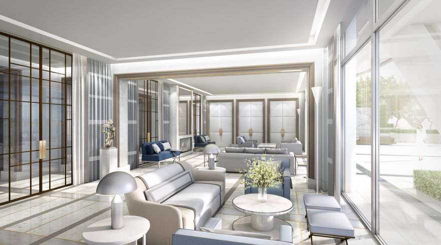 Iconic 25-story new development with unobstructed ocean/Intracoastal views steps from Palm Beach. Flow-through residences offer dramatic ceiling heights, floor-to-ceiling glass, expansive balconies. Amenities include pools, salon, spa, gym, valet.