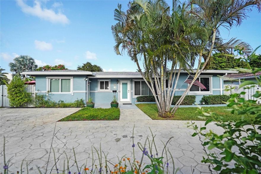 Desirable Harbor Village updated pool home seeks new owner. Great location, 1 mi to the beach, blocks to Pompano Park, tennis, golf, pickleball, Airpark, great restaurants / bars, grocery, Citi Center mall and bus routes.Large corner lot, fenced backyard, large circular drive + back paver drive  & 16' gate for RV or boat, 30 & 50 Amp plugs on the shed. 7.6Kw solar system on custom 16x40 pergola, excellent for entertaining. AC 2021 / Nest Thermostat, ECO tankless hotwater heater 2022, Impact windows & doors, roof 2018. Outside shower & toilet for the pool. Reclaimed water on smart timer for landscaping & pollinator plants, Mango, Guava, Key Lime, Moringa Trees, Coconut Palm.  The hard work is done, come enjoy the home and S. FL lifestyle. List w dates of updates available upon request.