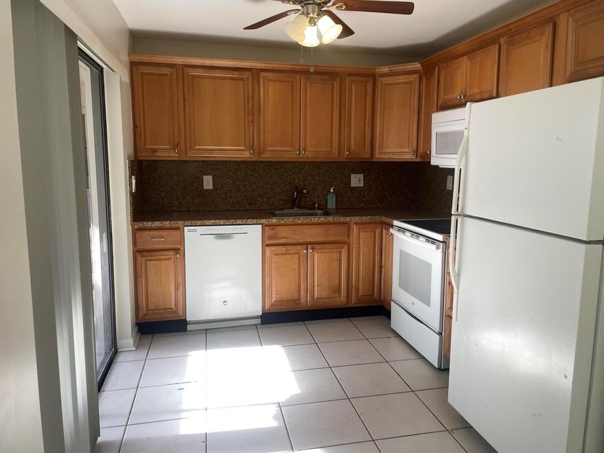 Nice unit 2/2 bigger units with larger kitchen and large enclosed porch with windows large main bedroom with a walk in shower and a walk in closet. second bedroom with smaller closet and bathroom.