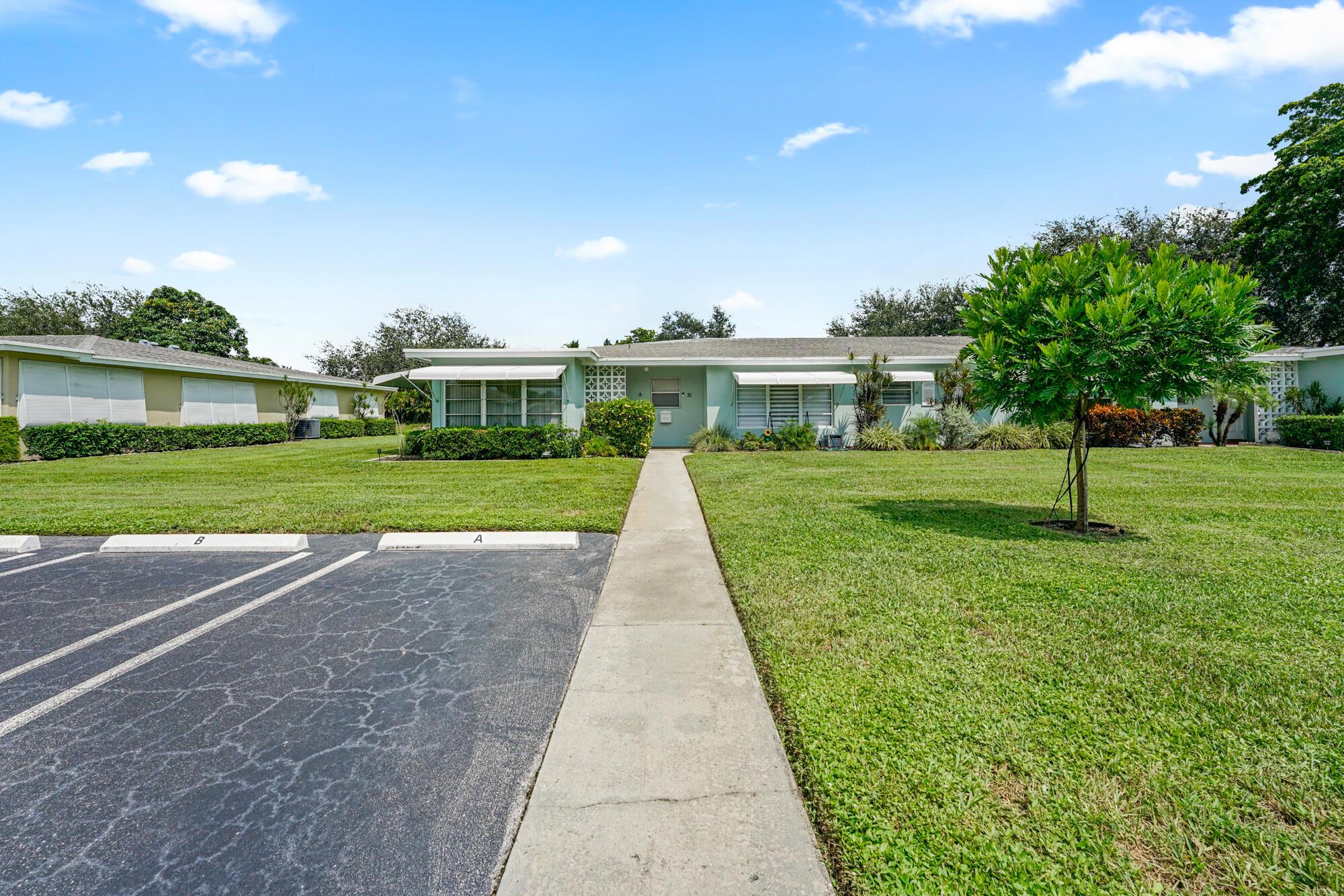 Rare opportunity just 3 miles from Atlantic Ocean Beaches, 2 miles from ''downtown'' Delray Beach, and 1 mile from the Delray Square Shopping Center. Fully renovated 1 bed, 1.5 bath villa style condo situated across the street from the community pool. Private back patio with plenty of open space. Modern kitchen and dining space with tons of cabinets and drawers, as well as all upgraded appliances and quartz countertops. Large peninsula with seating makes for perfect entertaining. Bathrooms have quality high-end vanities with pull out organizers! 2 walk-in closets with plenty of storage. Rear sun-room has new hurricane impact windows, door, and can serve for a variety of uses including a guest room. LED ceiling lighting on dimmers. HOA includes water, cable, and internet.