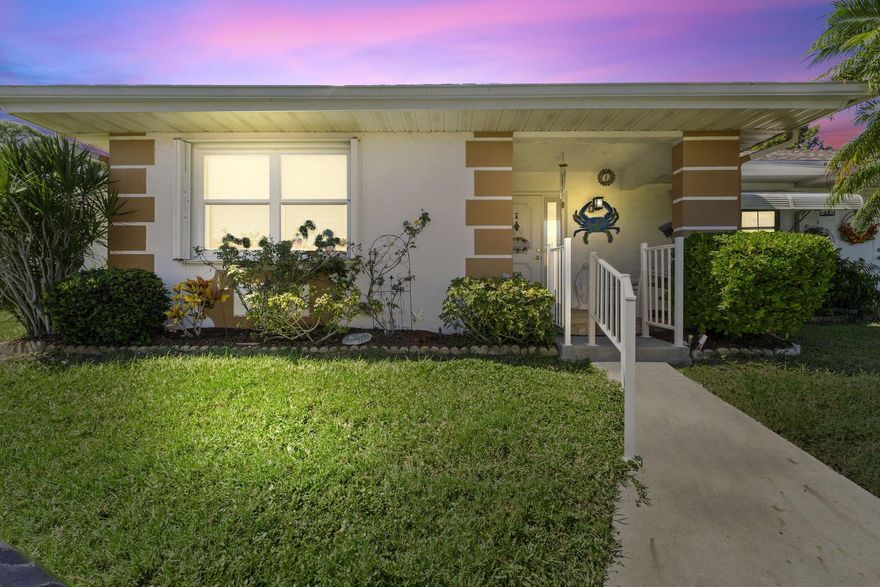 Sweet 55+ Living! Enjoy the best of Florida lifestyle in this well-maintained, active adult community -- close to shopping, dining, and all conveniences. This desirable end unit features an enclosed porch, hurricane-rated doors and shutters, a split-2 bedroom plan, walk-in master closet, and a large kitchen with spacious dining and living areas.Located in sought-after Section 2 of High Point, you'll love being just a short stroll to the pool and clubhouse.Priced to sell, offering plenty of opportunity to update and make it truly your own!