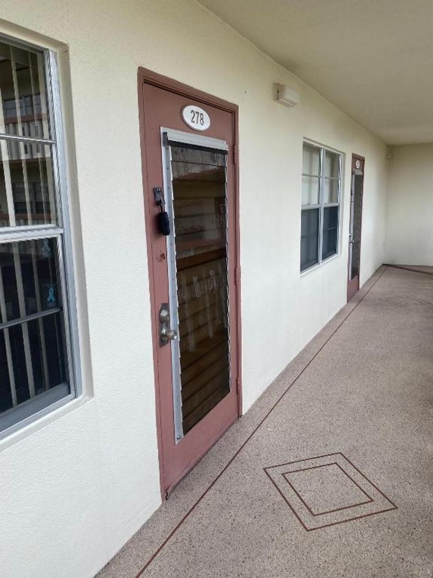 This amazingly priced 1 bedroom, 1 1/2  bath condo is in Boca Raton, near State Road 7. The kitchen has open passthrough opening into the living room and has a spacious master bedroom with a beautiful bathroom with a bathtub. The home has been freshly repainted and the flooring is all tile, except for the master bedroom, which has carpet. The carpet has been freshly cleaned as well!