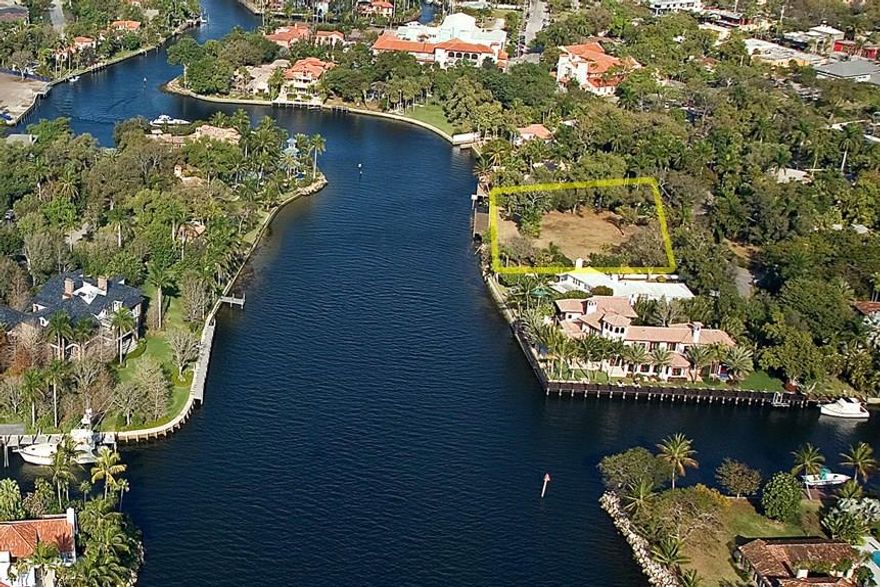This rare piece of prime waterfront property features over 40,000+/- sq ft of land and 200' of frontage along the banks of historic New River overlooking two of the finest homes in South Florida. It is one of the last undeveloped residential tracts in the southeast portion of the city. Mature landscaping throughout make this the ideal setting for a home site, while a small cottage (recently renovated) is presently located on the property.  Property consists of 2 buildable lots. Eastern seawall is new.
