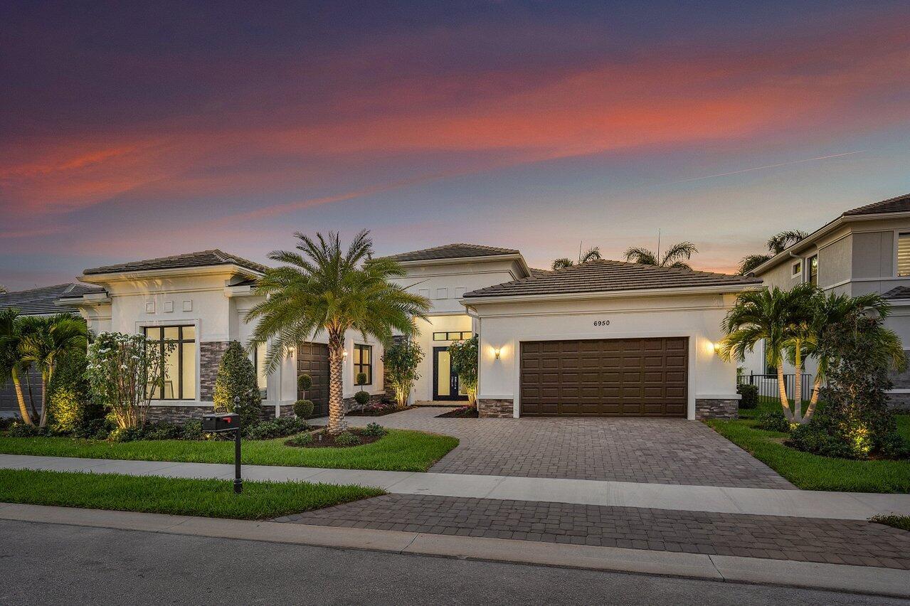 San Giorgio 1 story home with 4 bedrooms + Office located in desirable Royal Palm Polo. The covered entry leads to a foyer that opens to an expansive great room & spacious dining area, both with coffered ceilings. The upgraded gourmet kitchen has white shaker cabinets and calacatta gold countertops. Walk In pantry, large center island, ample cabinetry and dry bar area with beverage center complete with Sub Zero and Wolf gas appliances. The primary bedroom suite includes two large walk in closets and private bath with an oval freestanding tub, expansive separate shower and dual vanities. The home also includes a well-lit study, large laundry room and cabana bath. Upgraded pool finishes & fenced in yard. Floor Plan in photos.