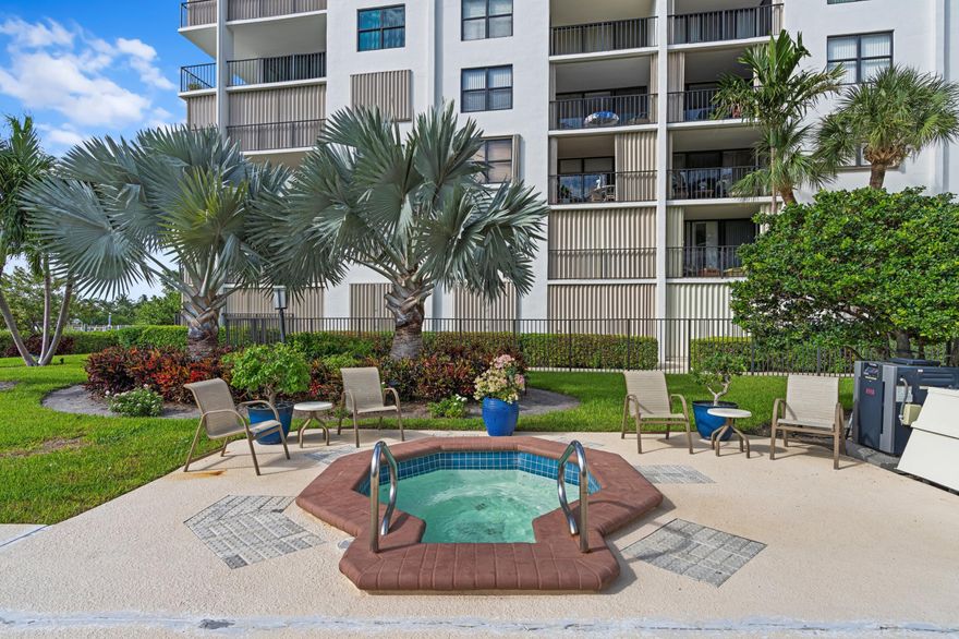 Sunny 2 bedroom 2 bath with Intracoastal views from living room and primary  bedroom.  Property is convenient to Eau Palm Beach Resort and Plaza del Mar shops and restaurants.  A short drive to world class Worth  Ave shops, restaurants and entertainment.  Priced to sell.