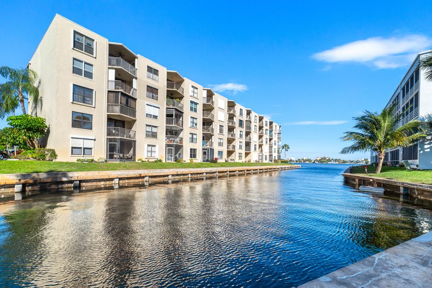 This top-floor condo offers a comfortable coastal lifestyle with peaceful waterfront views and thoughtful updates throughout. The home features two bedrooms and two baths across 1,029 square feet, with luxury vinyl flooring, updated kitchen appliances, refreshed vanities, new toilets, and modern fans, lighting, and blinds. Enjoy tranquil moments overlooking the Intracoastal, with the ocean just minutes away. An independent storage unit adds convenience, while the gated community provides a heated pool and clubhouse for everyday enjoyment. Ideally located east of I-95 near Lantana Road and Federal Highway, with quick access to shopping, dining, and local destinations. A pet-friendly setting in a well-kept waterfront community.