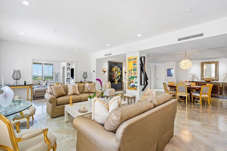 Rarely available light and bright 2 bedroom/den/3 bath is renovated to perfection! A corner unit with 3 exposures, the views are far reaching and is in impeccable condition. The full service condo with gracious old world lobby has a glorious pool, tennis courts, boat dock, gym, covered parking, and van service to its own private beach club. Conveniently located in town and on the Lake Trail, you can enjoy the lifestyle total unique to this desirable condo where you can walk to shopping and restaurants and more!