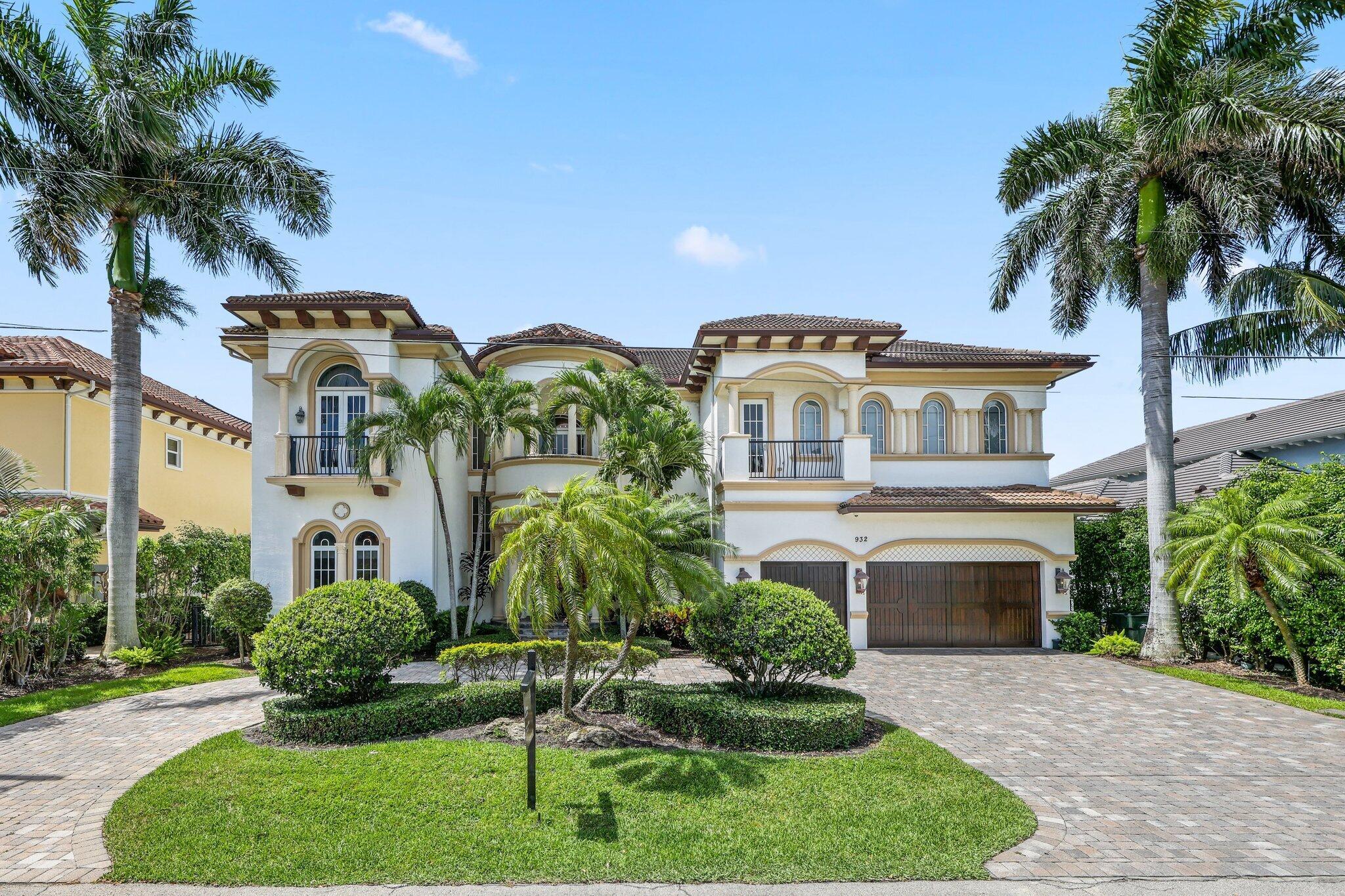 Discover exceptional waterfront living in the prestigious Tropic Isle community of Delray Beach. This 7-bedroom, 7.2-bathroom custom estate spans nearly 7,000sf under air & offers the ultimate in luxury and craftsmanship. Each bedroom features its own en-suite bathroom. Built in 2008 the home is constructed with solid concrete pilings and hurricane-impact glass throughout.Inside, soaring ceilings, marble & granite finishes, and expansive water views create an elegant yet inviting atmosphere. A high-tech movie theater and elevator up to the 3rd floor bonus room adds modern convenience, while the open-concept layout includes a first-floor guest suite, gas fireplace for effortless entertaining.Outside, enjoy 90 feet of seawall, a 70-foot dock with deep-water access and no fixed bridges
