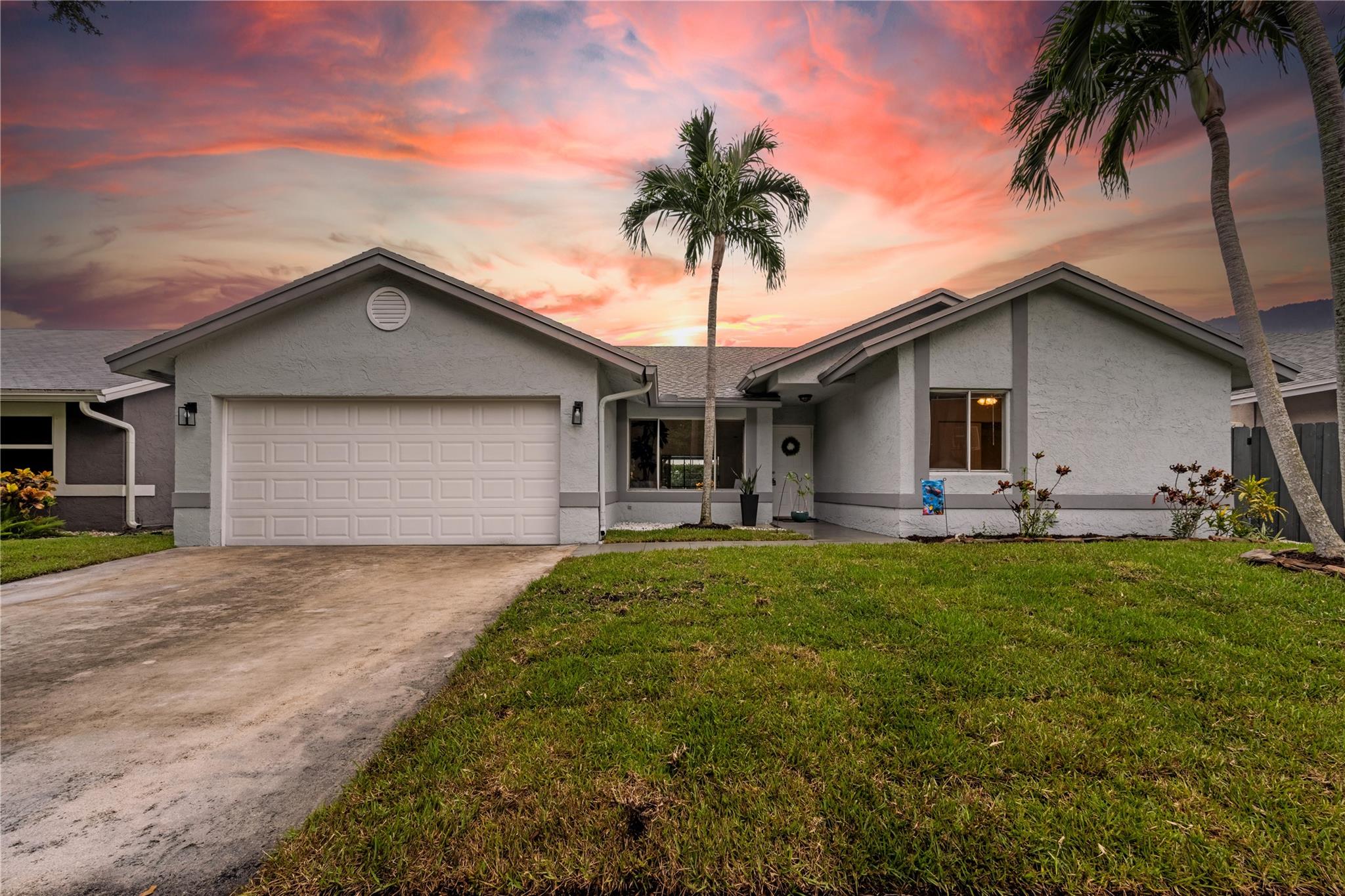 Welcome to this great Pool home!! Facing a Preserve area with no neighbors plus extra parking for your guest! Beautiful redo pool with new diamond bright & LED pool light, new motor & cartridge. Central location and high rated schools. Modern Porcelain tiles in the front yard & between houses, new screen in the patio area, open floor plan, with generous family room area. Spacious bedrooms with closet cabinetry, split model floor plan, plenty of closet space in master bedroom walk in closet with new closet doors and finished california closet wall unit. Master bath has new dual sinks, new water valves on all sinks, a new master bath toilet, and new tile. Light tan carpet. 8”x48” vinyl planks with 6” baseboard. New sod grass & new paint inside & out, new light fixtures outside garage door.
