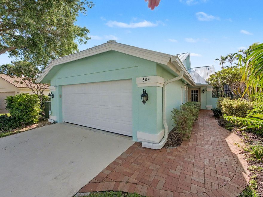 Sought After Location in a Bluffs DiVosta Community.... "The River". Just 1,1/4 mile to Jupiter Beach, 1 mile to shopping at the Bluffs Plaza with numerous restaurants. This home has all the major components already completed. A new metal roof in 2021 plus Impact doors and windows. It also features one of the largest backyards in the community.   A single family home offering 3 bedrooms, 2 baths, 2 car attached garage, inside laundry room, large kitchen, great room and large screened patio area overlooking a treed sanctuary.  The community recreational center is close and has a large community pool, shaded picnic area, tennis, pickleball, basketball, bocce ball, horseshoes, playground. It also offers a dog park bordering the Intracoastal Waterway & walking paths.