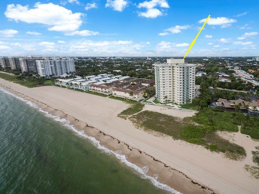 Welcome to Starlight Towers.  Enjoy Beautiful Morning Sunrises from your private Balcony. Ocean Views from the second you open the front door. Starlight Towers offers direct access to Lauderdale by the Sea's pristine Sandy Beaches making this condo a perfect vacation get away or weekend retreat.  Impact Windows and Sliders installed throughout.  Second Bedroom space opened to living area with Accoridan Wall.  Tile Flooring throughout the unit.  The Unit is impeccable and clean but in original condition.  Concrete Restoration just completed in 2025.  Insurance billed out yearly as a seperate payment of 3694.00.  Secured Lobby building with Front Desk Personel till 9:00 pm daily.  Leasing Allowed First year of ownership 2 times per year and 90 Day Min.