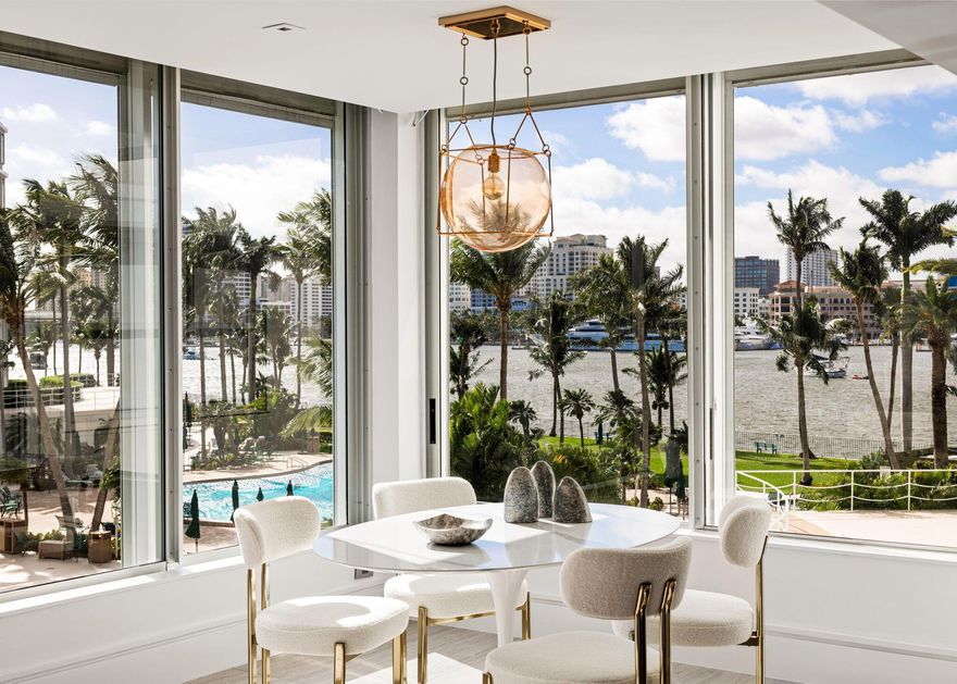 Palm Beach Towers is the ONLY full service building on the island...and by full service we mean your own tailor, hair salon, interior designer among others all in your building in addition to of course a restaurant on site, valet parking, concierge service, pool attendants and more! AND the building located in one of the best spots ON the Intracoastal overlooking the downtown skyline and walking distances to all the amazing boutiques + cafes Palm Beach is famous for. Residence A212 is the epitome of Palm Beach living. A thoughtful to-the-studs renovation has elevated this home to the highest standards of design and today's modern amenities with captivating Intracoastal views from every corner.