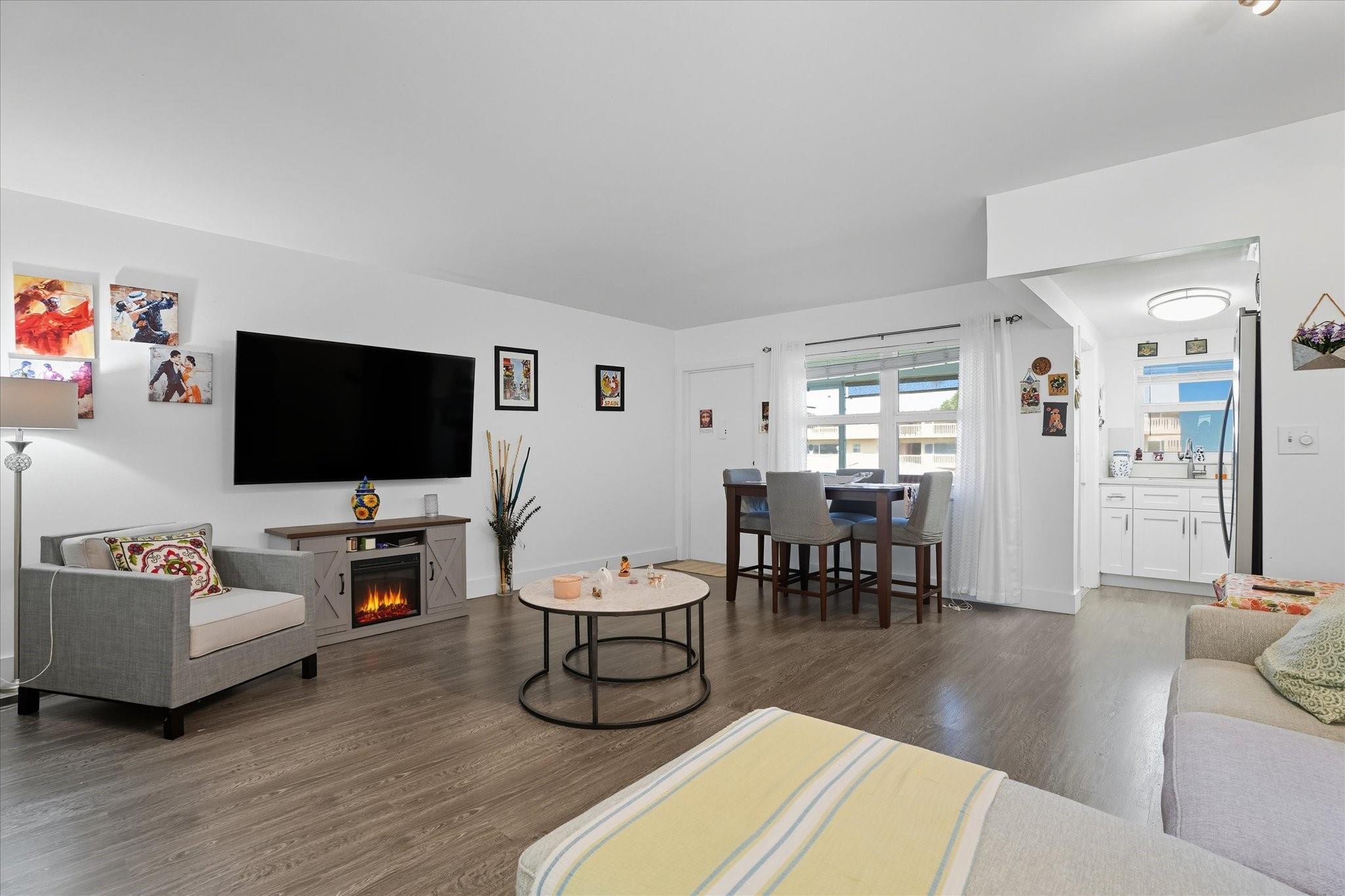 Updated and modern style, this highly sought-after vibrant 55+ community condo features new grey wood-look flooring throughout, an open kitchen with stainless steel appliances and quartz countertops, a spacious primary bedroom with ample closet space, and a beautifully remodeled bathroom. Enjoy your private screened balcony with serene pool and garden views. Community features include a fitness center, clubhouse, pool, BBQ area, shuffleboard, and active social club. HOA requires 20% down, 12 months of maintenance fees held in escrow, no leasing first year, 30day min and 6 months max, secure parking and gated access. Conveniently located near Hard Rock Casino, Dania Pointe, Ft. Lauderdale Airport, and the beach. Mortgage savings may be available for buyers of this listing.