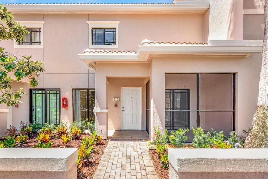 Welcome to resort-style living in the heart of Palm Beach Gardens! This beautifully updated 3-bedroom, 3-bathroom condo with 1 car garage and screened patio in the highly desirable gated community of San Matera offers the perfect blend of comfort, space, and modern convenience. Boasting a rare two-story layout with a versatile loft, this home is ideal for those who value both functionality and style. Each bedroom features its own updated en-suite bathroom, providing a private retreat for family, guests, or roommates. One bedroom and full bathroom are located on the first floor-perfect for added convenience or multigenerational living. Enjoy the open-concept floor plan where the spacious living and dining areas flow effortlessly into the upgraded kitchen, complete with granite countertops