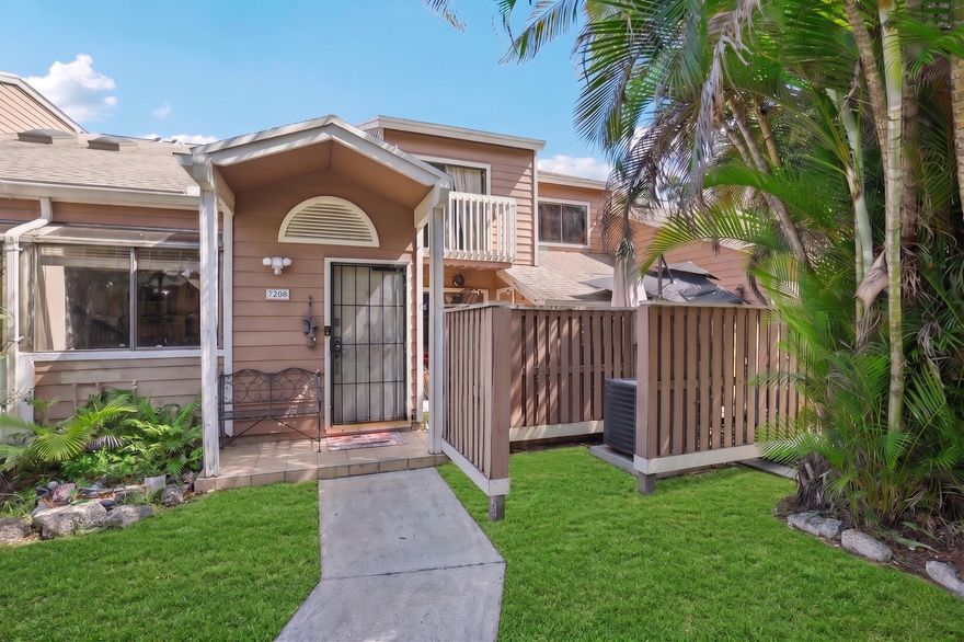 STUNNING 2BR/2BA + LOFT TOWNHOME IN PLAYERS PLACE! This rarely available two-story retreat is tucked away in a quiet cul-de-sac. Features a private gated front patio perfect for pets and outdoor dining. Inside, enjoy dramatic vaulted ceilings and an open-concept living area flooded with natural light from the South-facing rear exposure. The main floor includes a convenient bedroom, while the upstairs primary suite offers a private balcony with garden views. The versatile loft is ideal for a home office or gym. Community amenities include a pool and tennis courts. Conveniently located near shopping, dining, and major highways. Some images have been virtually staged to illustrate the potential use and layout of the space. Kitchen: Features a modern layout overlooking the living area, perfect for entertaining. Primary Suite: Spacious second-floor retreat with ample closet space and a private outdoor balcony. Loft Space: Flexible square footage that can easily serve as a 3rd sleeping area, nursery, or creative studio. Outdoor Living: South-facing exposure ensures maximum sunlight throughout the day. The gated front courtyard provides an extra layer of privacy and security. Location: Heart of North Lauderdale, minutes away from Hampton Pines Park, Broadview Canals, and top-rated local dining. Easy access to the Turnpike and I-95.