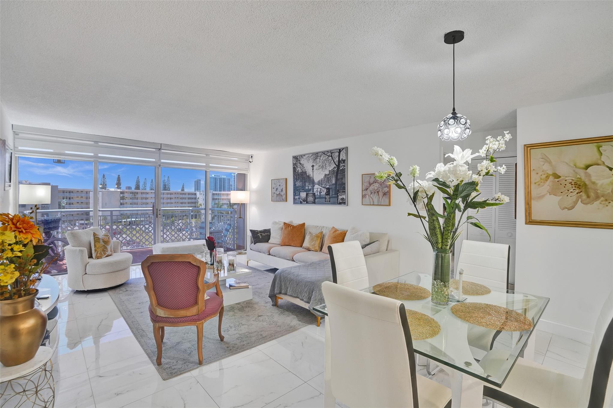 Step into sunshine and style with this beautifully remodeled 1-bedroom, 1-bath condo in the heart of Aventura! This bright and modern residence features a spacious open layout, a sleek updated kitchen and bathroom, and the convenience of an in-unit washer and dryer. Whether you're looking for a full-time residence or a seasonal escape, this unit offers comfort, functionality, and charm.
Enjoy resort-style amenities and a prime location just minutes from world-class shopping, dining, and Aventura’s beautiful beaches. Offered furnished or unfurnished—move in and start enjoying the South Florida lifestyle today!