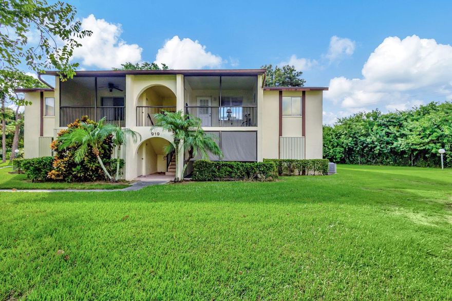 Darling 1/1 in the heart of West Palm Beach with easy access to shops, the airport and all the amenities West Palm Beach has to offer.  This first floor unit has a screened in porch, in unit washer and dryer in a gated community with a great resort style pool, tennis courts, basketball a tot lot and plenty of walking trail around the lake.