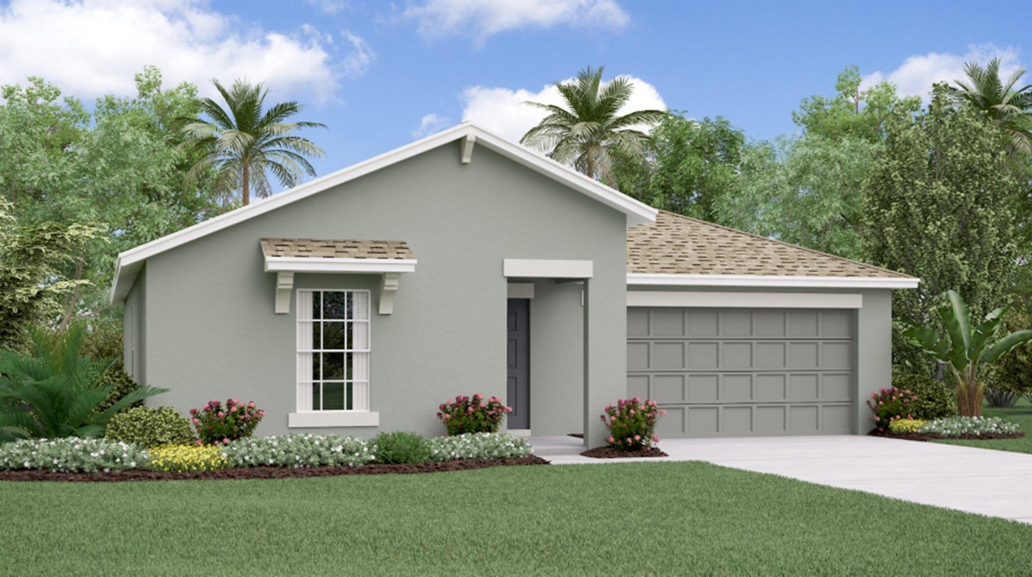 This single-story home delivers a convenient layout for modern living with a flowing design shared by the kitchen, dining area and family room. Versatile bedrooms are near the entry with a full bathroom and the owner's suite is situated privately with a walk-in closet.Prices and features may vary and are subject to change. Photos are for illustrative purposes only.