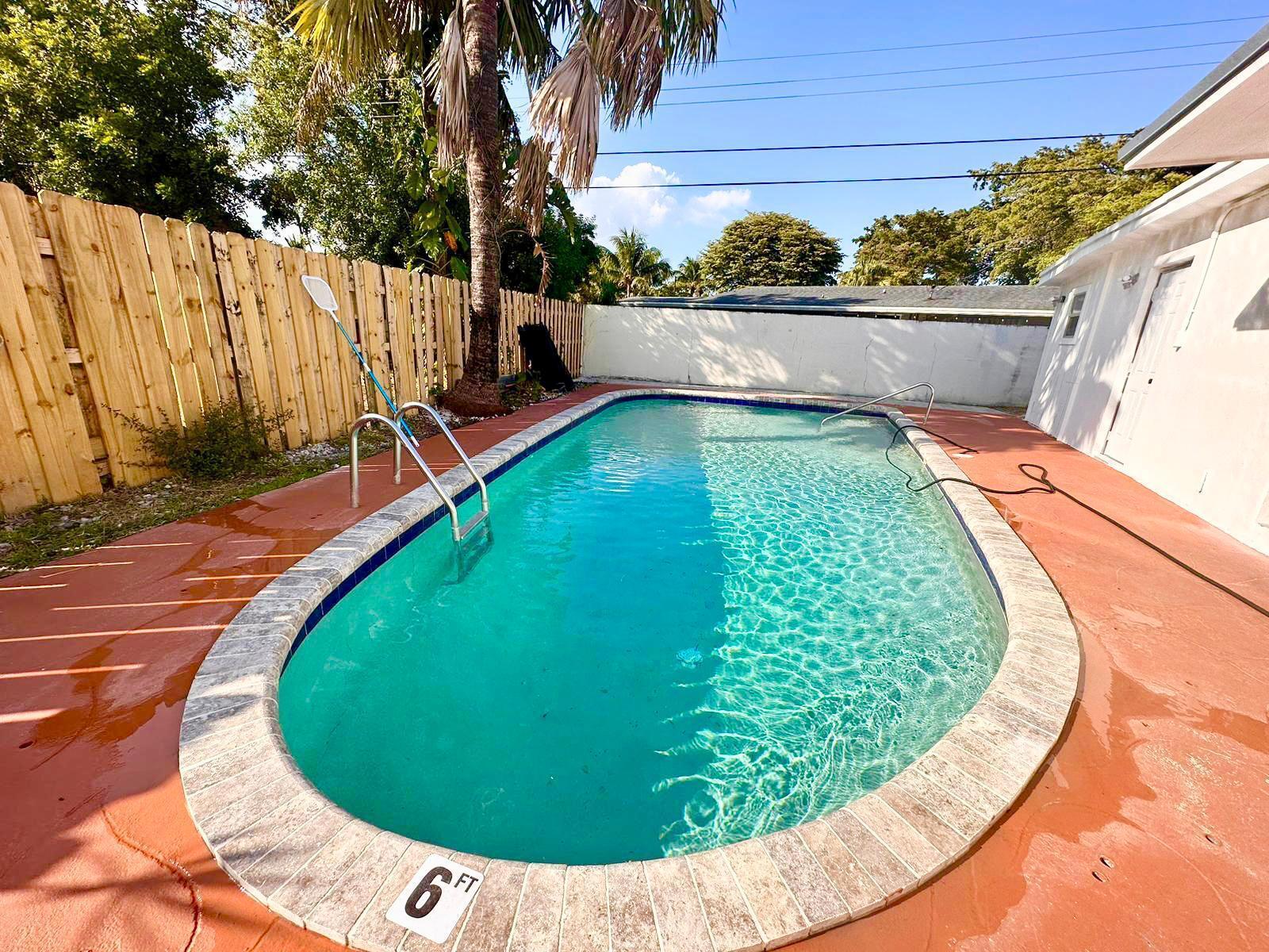 Spacious and fully equipped 4-bedroom, 4-bathroom one-story home with a new roof (2025) and remodeled kitchen sitting on a highly desirable corner lot! The primary suite features a queen bed, generous storage, and private en suite. Bedroom 2 has a full bed and private bath; Bedroom 3 also includes a full bed with a nearby bathroom. Bedroom 4 doubles as a game room or flex space with twin beds--perfect for kids, guests, or remote work--with a private bath accessible from the laundry area and pool. Enjoy a fully stocked kitchen with updated finishes, stove, fridge, microwave, coffee maker, blender, and toaster. Laundry room with washer/dryer. Private fenced backyard with pool, ideal for relaxing, grilling, and outdoor gatherings.