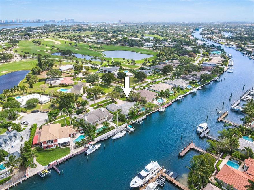 Charming Single Story Waterfront Home located on one of the most desirable streets in the Village of NPB. This 4Bed,3Bath,2car garage pool home is situated on 97ft of water frontage with direct ocean access and no fixed bridges. Concrete tile roof installed in 2021, porcelain tile wood like plank floor throughout, living room, family room, formal dining room, and spacious covered patio for outdoor living and entertaining. Close proximity to the NPB Country Club,18 hole Jack Nicklaus Signature Course, driving range, tennis courts, olympic size swimming pool,Farmer's Table Restaurant & newly renovated Clubhouse, Lakeside Park, Anchorage Park & Marina,  Short distance to Benjamin School, St. Mark's, St. Clare's, North Palm Beach Conservatory School, beaches,shopping,restaurants & I-95.No HOA