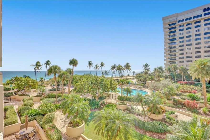 SIMPLY BEAUTIFUL! THIS CONDOMINIUM OFFERS GEORGEOUS VIEWS OF THE OCEAN, POOL, AND LUSH GARDENS. THIS SOUTHERN FACING CONDOMINIUM ENJOYS ALL DAY NATURAL LIGHT AND THE WARMTH OF THE SUN. THE FLOORPLAN OFFERS A HIGHLY DESIRABLE SPLIT-BEDROOM LAYOUT & TWO SECURED PARKING SPOTS. NEW A/C FEB 2022 & WATER HEATER 2020. SEA RANCH CLUB A IS NESTLED IN THE HEART OF LBTS AND OFFERS 14 ACRES OF RESORT STYLE LIVING. OUTSIDE AMENITIES: 3 HEATED SALTWATER PPOLS, 3 OPEN-AIR KITCHENS W/GAS GRILLS, 8 OCEANSIDE TENNIS COURTS, PUTTING GREEN, COUNTLESSS CHARCOAL GRILLS W/PREP & PICNIC TABLES ALONG THE BEACHFRONT, PICKLEBALL COURT, SHUFFLEBOARD, 2 PET PARKS, 2 HERB GARDENS. INSIDE AMENITIES: CARDIO/WEIGHT ROOMS, BILLIARD ROOM, CARD ROOM, LARGE PARTY ROOM W/BIG SCREEN TV & BAR. 24-HOUR SECURITY & GATED GARAGES.