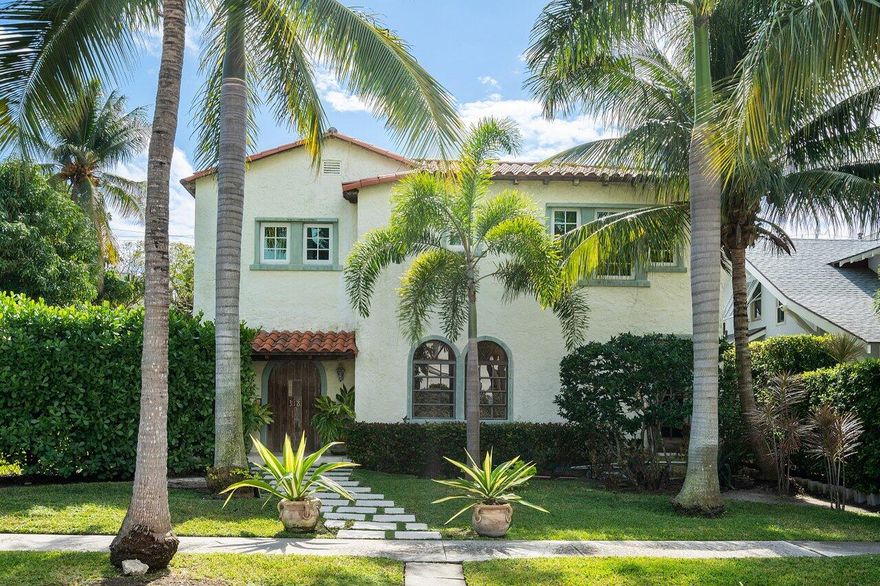 Rare opportunity to purchase this well sited Mediterranean home on an oversized 100' lot on one of the most desirable streets in Palm Beach.  Highlights include: large outdoor spaces & bedrooms, renovated master bathrooms and kitchen, gas fire place, and air conditioned garage. Steps from the ocean and moments from town, this property is a true gem.