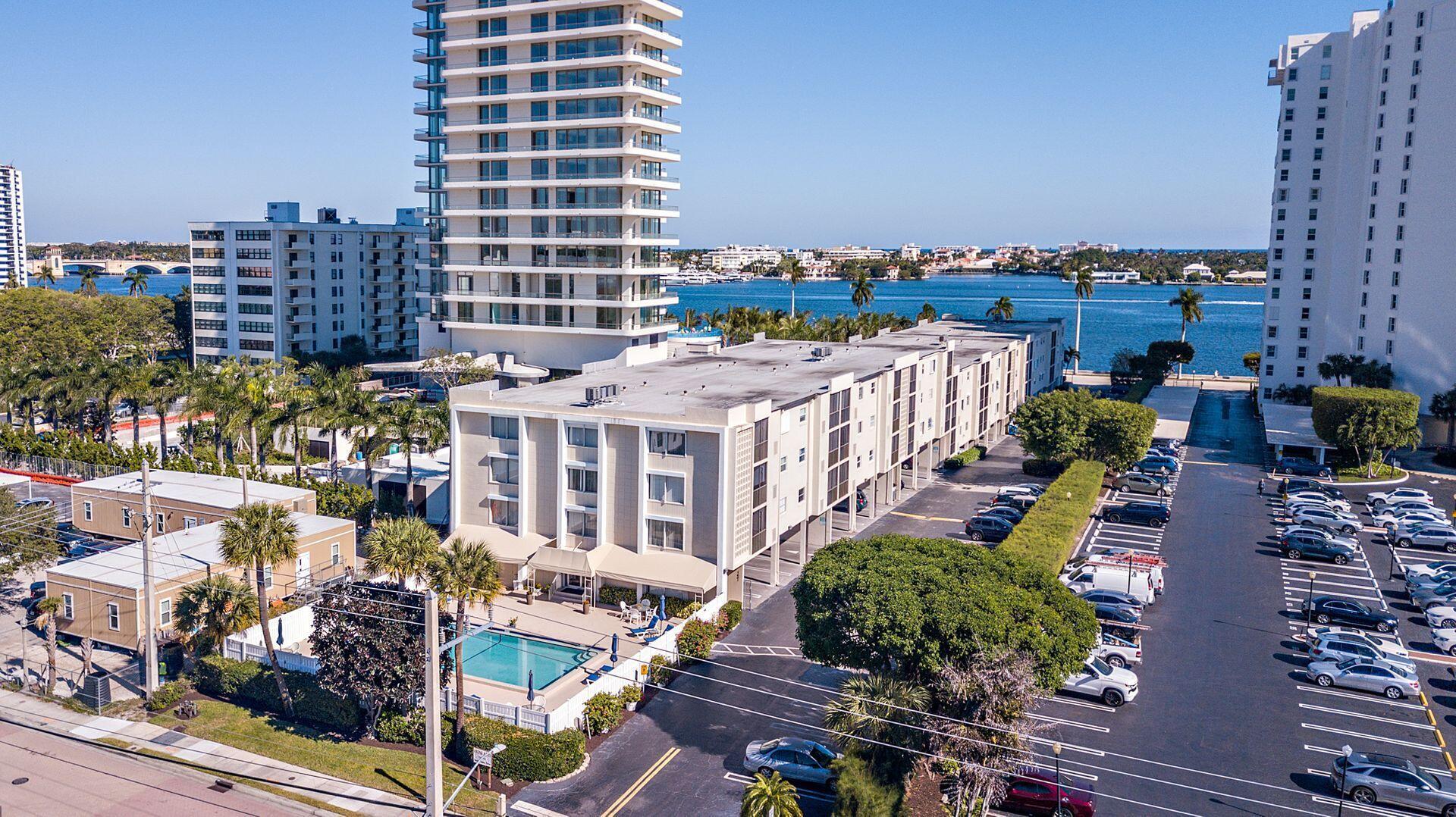 Lovely apartment located in the Intracoastal community of downtown. The following updates have just been completed: granite countertops & new sinks (kitchen & bath); updated bathroom w/ shower; new refrigerator, microwave, & dishwasher; freshly painted & crown molding; all new lightening & two new fans w/lights; new window treatments. The apartment has ceramic tile throughout. Utilities included are gas, basic cable, water, sewer & trash. The parking space is covered w/ample visitor parking. The building's interior hallways have just been painted w/new carpeting installed throughout. This building has a full-time manager & inviting pool area w/heated pool & sauna. This much sought-after location is centrally located just minutes to luxury shopping, theatre, museums & Palm Beach.