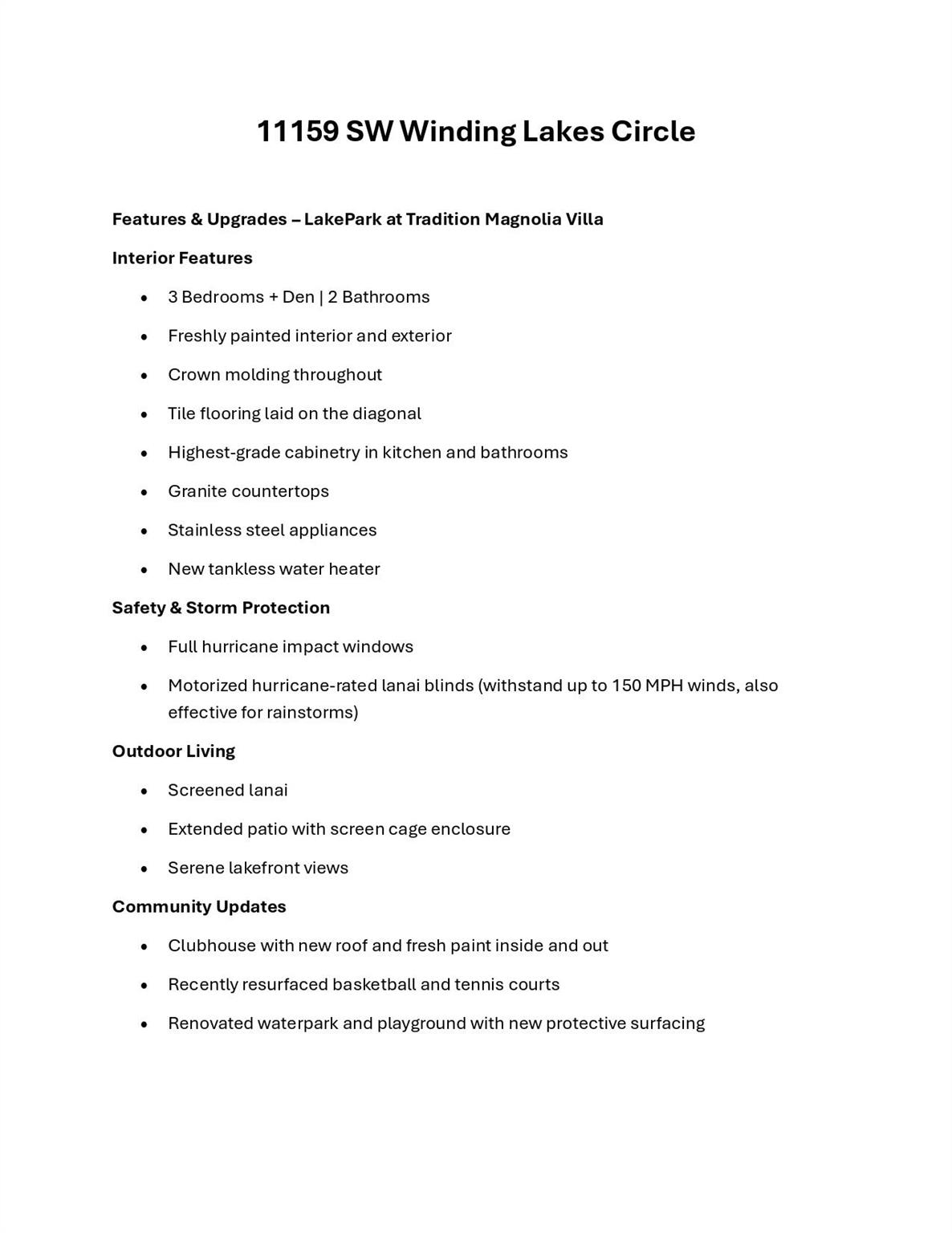 LAKEPARK AT TRADITION PLA - Residential