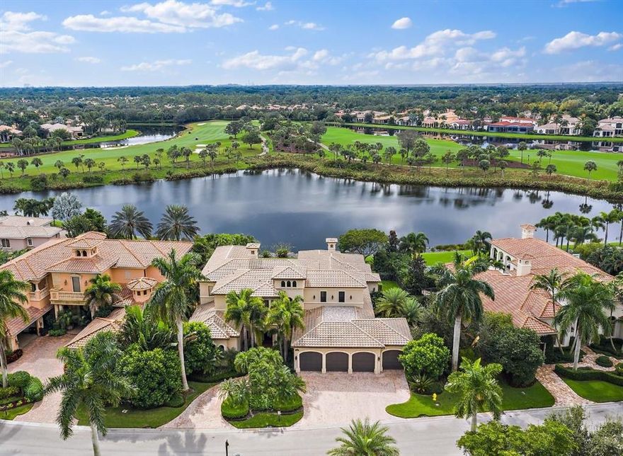 This stylish custom estate with stunning private water views combines luxury and sophisticated design to create an exceptional residence, located in the exclusive Palacio subdivision in the private gated Mirasol Country Club Community. This newly updated chic home offers, 5 bdrm, 6.2 baths, custom chefs' kitchen, spacious office, loft, expansive master suite with two baths and generous closets, sleek fireplace, 4 VIP guest suites, theatre, 4 car garage, elevator, impact glass and much more. Extraordinary quality, is showcased throughout the entire home. This distinguished home is designed with the finest finishes.