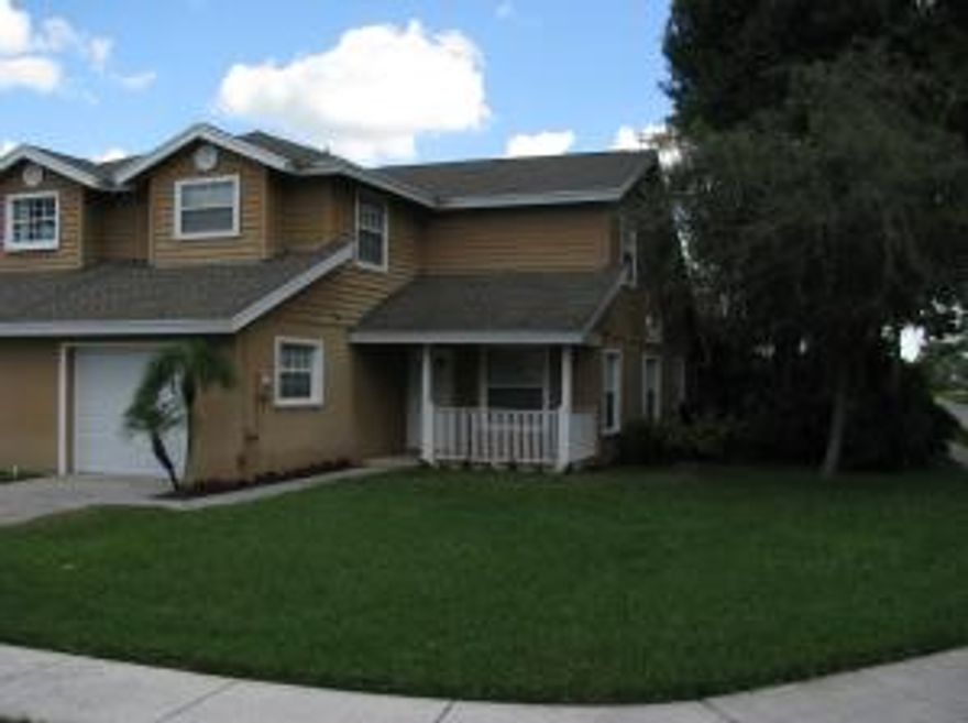 Emerald Forest - 3 bedroom, 2 bath, 1 car garage, 2 story townhouse on a corner lot. Freshly painted. Features wood, tile and carpet flooring. Master bedroom is on the lower level with a walk-in closet. Storage closet under the staircase. Screened back patio. Move-in ready.