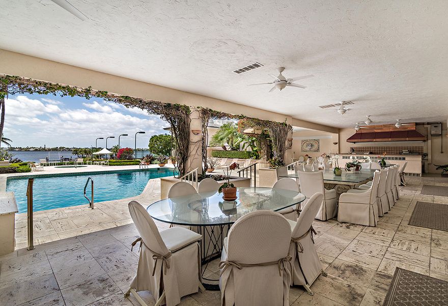 Rare ocean-to-lake property with glorious views of the Atlantic Ocean and Intracoastal Waterway. Located in Palm Beach's coveted Estate Section, this is one of only 25 estates with both east and west water views. Situated on a large 72,000+ SF lot, the 11 BR/14 BA residence offers resort style living just minutes from Worth Avenue. An entertainer's delight with professional kitchen, grand living room, spacious loggias provides the perfect setting for intimate dinners or formal galas. No amenity has been overlooked; a 2-boat private dock, rare lighted tennis court, guest house, separate staff accommodations, professional grade gym, hand-made Italian terra cotta floors, Tischler doors/windows and separate oceanfront parcel with private gate access.