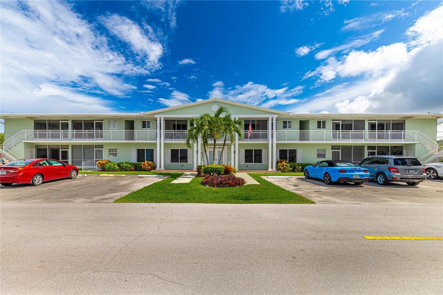 Welcome to Tarelton Manor! This furnished 2-bed, 2-bath condo is located on the 2nd floor of a beautifully maintained 55+ community in Lighthouse Point. Features include a bright, open layout, tile flooring, and a screened-in balcony. Hot water heater - 2022, A/C - 2019. Enjoy community amenities like a pool, clubhouse, shuffleboard, and more. The complex is conveniently located to the post office, library, shopping, groceries, dining and beaches and more.  No pets. Low HOA fee, cable and water. Move-in ready!