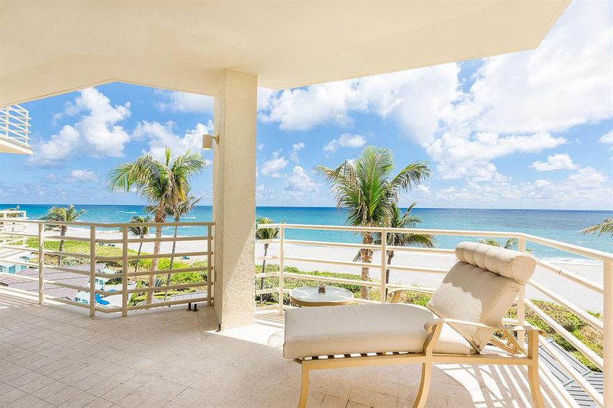 The current residents, guests, and lessee's rave about the concierge services and amenities that are offered as part of the lifestyle in the Presidential Place Beachfront Home-Condo at the Boca Resort property. The friendly staff is always ready to be of assistance! Live the premium oceanfront Boca Resort Lifestyle in this one of a kind Beachfront building directly on the sand.This Exceptionally spacious 4900sq ft. home plus wrap around balconies provides full views of the Atlantic Ocean&Lake Boca Raton.See the ocean & the beach at cruise level, as the waterfront views are invited into the residence. Beautiful and soothing the entire home has water views to enjoy.THIS TRUE THRU-VIEW HOME PROVIDES TWO WATER VIEWS bringing sunrise & sunset moments to enjoy in the home or from the balconies* Greet the morning from your oceanfront master bedroom suite, or have a relaxing bath with an ocean view as you soak in the spa tub and watch the sailboats go by.  In the evening share a cocktail, see the sunset with its shimmering colors painting themselves over the Boca Resort Hotel, Lake and Yachts on the water below. Truly a special lifestyle from the minute you enter your home from the private elevator entrance into the wide-open spacious living area. The formal dining, living room and media area are great for entertaining many guests or just for yourself.This condo has a split floor plan affording privacy for you and your guests. Each bedroom has a  full bath en-suite.
Love to Cook!  Brand new never used Kitchen appliancesThermador Appliances, Wolf Stovetop, Sub-Zero wine storage, Miele Ultra Diamond dishwasher.This bright, happy inviting kitchen overlooks the Lake Boca water views as you prepare the day's feast.
The home is being offered fully furnished as seen in the pictures with a few exceptions*. A full laundry room that has a separate elevator, great for caterers to use when entertaining,  it is equipped with Maytag washer, dryer, and a laundry sink.  The window treatments are remote controlled blinds and plantation shutters.  Currently, the 4th bedroom is being used as a breakfast dayroom facing Lake Boca which provides a sun-filled room with beautiful water views.
In addition, there is a private oceanfront cabana that comes with this home.  It is furnished and has a full bath/shower. Get your laps in at the resort-style Presidential pool. The beach club room is for the residents use and on weekends there is coffee and bagels offered. If you are a member of the Boca Resort Beach Club or choose to become one, there is a gate at the pool that gives you access to the private beach club pool area where you can go and enjoy the amenities and restaurants located there.
Presidential Place is one of Boca Raton's most prestigious oceanfront condominums. Home to only 42 exclusive residences. Presidential Place  is uniquely situated within the gates of the renowned Boca Raton Resort and Boca Beach Club.Presidential Place offers a private and priviledged lifestyle with resort ambiance and luxury amenities to go along with it.  The oceanfront community epitomizes five-star luxury oceanfront living with private beachside cabanas and an oceanfront swimming pool with a private attendant.The state of the art fitness facility, valet parking, 24 hour manned security.  Preimer Club Membership is offered giving privileges and access to (4) championship golf courses, tennis courts, a world class spa, fitness center, water sports, fine and casual dining along with many yearly social activities for adults and kids. Come enjoy Boca Raton and surrounds, Mizner Park, Museums, IPIc,Kravitz Center for live theatre in Palm Beach,Downtown Delray Atlantic Blvd. Restaurants, cafes, sporting and boating activites.  Private Boca Executive airport nearby, FAU, fine shopping at Town Center Mall. All awaits you!