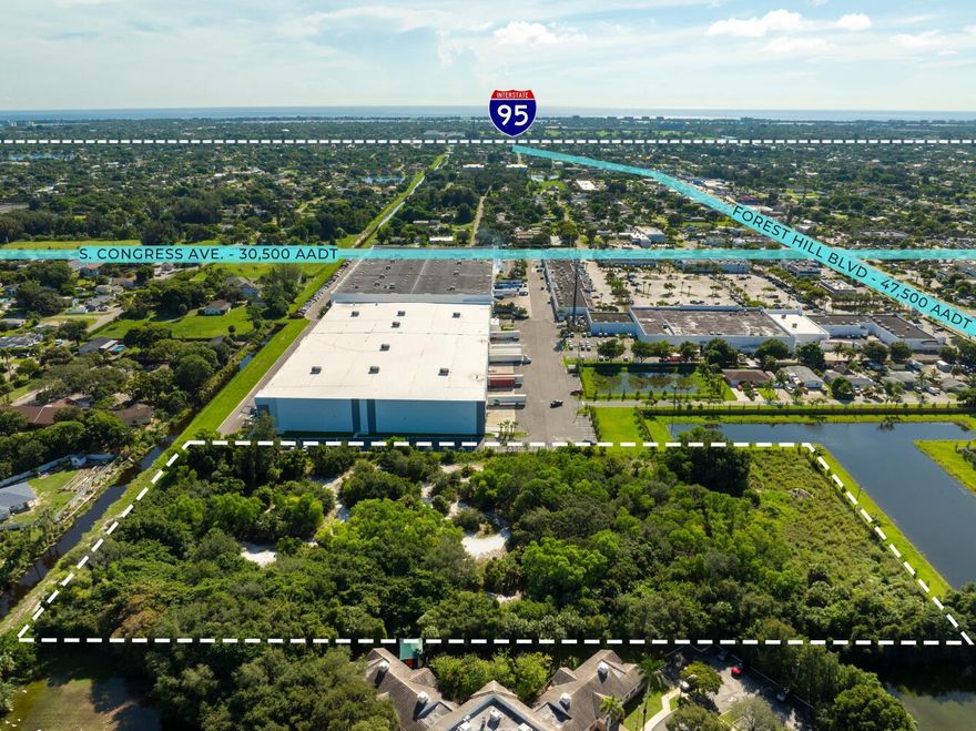 Rare opportunity to own a large 5.84 Acre parcel of undeveloped land in West Palm Beach, Florida located just off Forest Hill Blvd and Congress Ave. Priced at $6,250,000 (approx. $1,070,205 an Acre). The Zoning classification is Residential Multi-family (RM). The property is designated with Medium-Density Residential land use which allows up to 10 du/acres, for a maximum of 58 residential dwelling units. The property is landlocked with a deeded undeveloped access easement off Lone Pine Way that must be completed for development. I-95 is only 1 mile away, Palm Beach International Airport and vibrant Downtown West Palm Beach less than 6 miles away. Just minutes from major grocery stores, Hospitals, top-rated golf courses, and more!