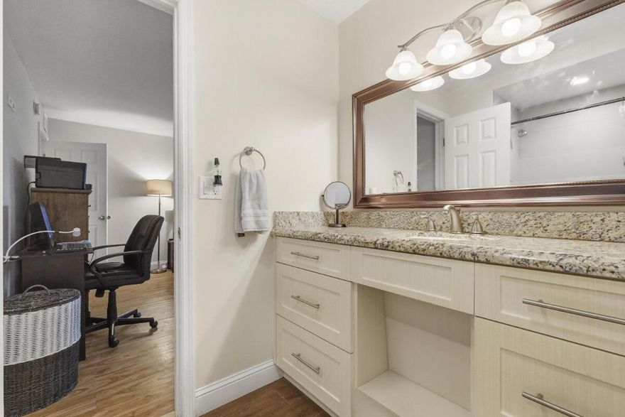 Amazing corner ground floor unit in the heart of Coral Springs! One of the largest units in the area, featuring a spacious porch with a separate laundry room and an additional exterior storage closet complete with shelving! a rare and incredibly convenient. Parking is no issue here, the unit includes two assigned parking spaces directly in front of the entrance, plus guest parking available, a very rare find in Coral Springs! Features include, Impact windows throughout, beautiful porcelain tile and wood flooring, tastefully updated open kitchen with wood cabinetry and granite countertops,tons of natural light from every window, new dishwasher, water heater & A/C with brand new compressor Community pool and clubhouseLocated in a great school district, walking distance to shopping