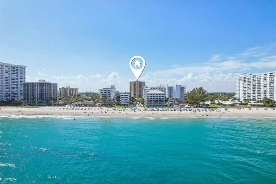 A Dream View Awaits! All assessments ''paid in full''! Spectacular newly finished building-Corner sub-penthouse residence, sweeping ocean, Intracoastal & iconic Hillsboro Lighthouse views! Impact glass, white tile, nice bathrooms. Perfectly positioned ''50 steps'' from the beach, the Water Taxi ICW pick up, premier resorts, waterfront dining, Full water sports station,. Residents enjoy Free ride share + list of incredible community amenities, all inclusive! Unique city plan! Public Golf course, all new infrastructure. pier, and downtown. The Ritz Carlton a few block away. See attached list. FLL Intl Airport 30 min. to your door. Impact glass throughout. Features include updated lobby, roof, concrete restoration, elevators, heated pool, covered parking + more. Parking lot finished up soon.