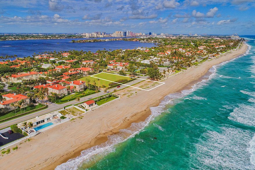 Modern Palm Beach Masterpiece. Build your brand new, one-of-a-kind home on this oceanfront lot. This parcel comes with fully approved plans by the Town of Palm Beach, the ground floor elevation of this proposed stunning home will sit at 21.5’ providing sweeping views of the Atlantic from both the first and second floors. Designed by Roger Janssen the proposed estate will feature six bedrooms plus two staff quarters above the 3 car garage. The lower level will feature a theater, bar, game room, exercise room & large laundry. And so very rare, the lucky owners of this parcel will enjoy a 40’ oceanside pool and beachfront cabana on the 10,000 SF oceanfront parcel plus a 50’ pool at the main house. Sit back, relax and enjoy the absolute best that Palm Beach has to offer. Sit back, relax and enjoy the absolute best that Palm Beach has to offer.