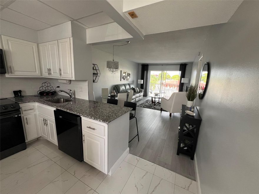 Beautiful condo 1 bedroom, 1 bathroom, this is a turnkey everything stay. Remodel new kitchen and bathroom, new flooring. Screening patio with pool view, internet included in the HOA. Building in good condition past the 40 years inspection. 55 community with a lot of activity: Heated pool, shuffleboard, Petanque, pickle ball, bingo and much more. Close to everything: Main road, shops, airport, beach. No showing from December 10th to the 17th. Sorry for the inconvenience