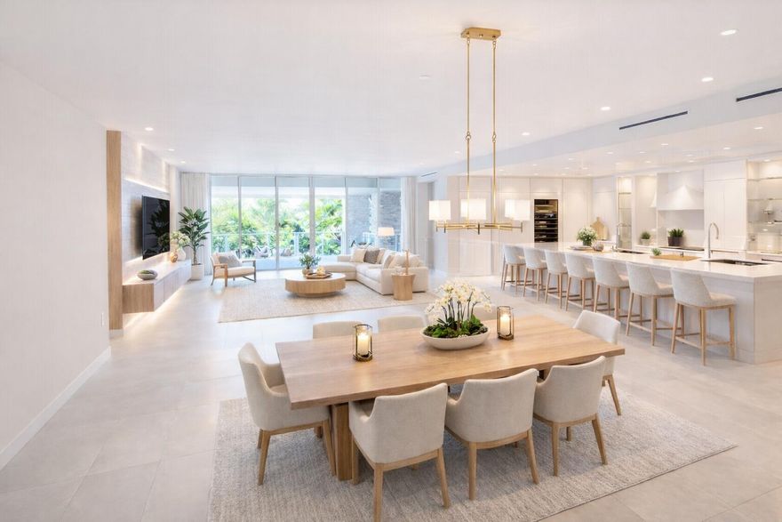 On-site sales gallery open seven days a week. Move-in ready at ALINA Residences Boca Raton! One of the last remaining developer residences, this rare 2 Bedroom + Den + Flex Space perfect for a Private Movie Theatre + 3.5 Bath home offers over 3,800 SF of interior space plus a 490 SF covered terrace. The versatile den with en-suite bath and walk-in closet functions as a 3rd bedroom. Features include an open layout, Gaggenau appliances, and elegant designer finishes. Enjoy direct eastern exposure with lush palm views. Resort-style amenities include spa, fitness center, yoga, golf simulator, valet, concierge & more—all within a pet-friendly luxury community in East Boca Raton.