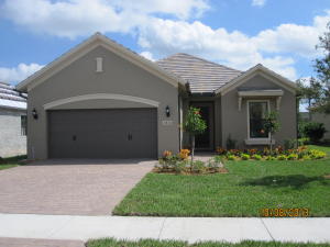 Beautiful 1 yr old 3/2/2 in sought after Castellina! Multiple upgrades including Impact Windows, oversize garage & extended yard w/ Lawn care included! Kitchen features updated Maple cabinets, tiled backsplash, pendant lights, under-cabinet lighting, eat up bar, eat in kitchen area, updated granite & fixtures. Gas appliances. Tiled living area. Fans in every room. TV wall mount compatible for 47''-60'' installed in great room. Pocket sliders from great room to covered patio. Split floor plan w/ plenty of storage. Large Master w/ walk in closet. Master Bath has designated area for extra storage or vanity, Double sinks. Additional linen closet in commode area. HE Washing machine. Close to dining, shopping, entertainment and turnpike. Community Clubhouse, Resort Pool & Spa, Bocce Ball & more!