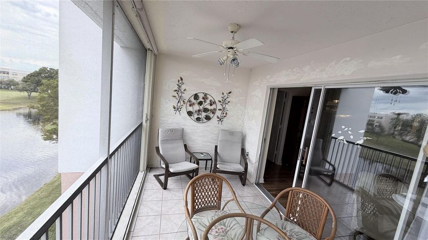 This condo is located in the prestigious "The Island" section of Phase 4. It is a spacious, inside corner Riviera model condo on the top floor with beautiful water and golf views from the tiled balcony. You will be impressed by such upgrades as gorgeous laminate flooring, the safety of hurricane proof windows, A/C system replaced in 2023, W/H replaced in 2022, newer Washer/Dryer, and the overall lovely ambiance. The community offers a clubhouse with non-stop activities, theater, ballroom for parties, free gym, exercise classes, golf, tennis, pool parties, BBQ to cook and enjoy the lovely outdoor setting, and much more. The building is located steps from the clubhouse, and 3 pools. At least one owner age requirement is 55+ per condo assoc. Must meet condo association financial requirements.