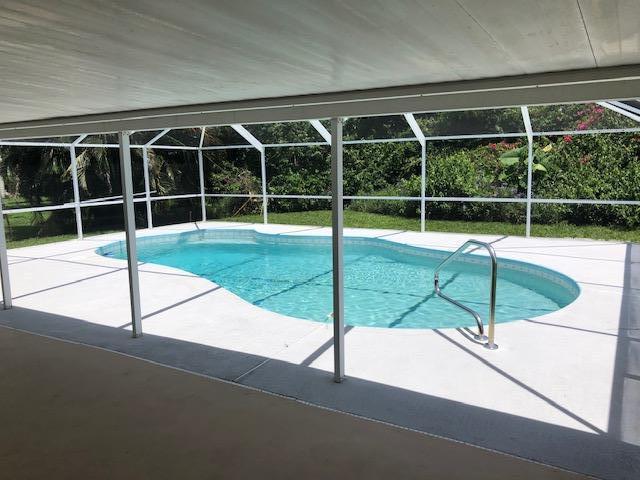 This CBS Pool Home has a fantastic outdoor space with huge screen enclosure. This quaint 3 bedroom and 2 bath is situated on a large Fenced-in lot and has lots of Natural Vegetation in the backyard creating a private sanctuary. Relax quietly by yourself or Entertain Friends and Family under the massive Covered Porch. Lender Pre-Approval to be submitted with Contract.
